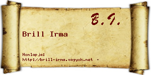 Brill Irma névjegykártya