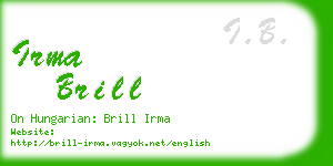 irma brill business card